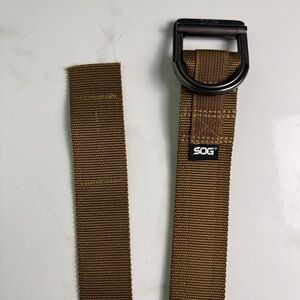 SOG Brown Khaki Tactical Belt Adjustable Large/XL Size 38”- 42” LIKE NEW